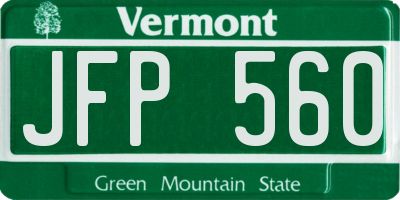 VT license plate JFP560