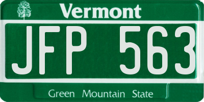 VT license plate JFP563