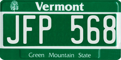 VT license plate JFP568