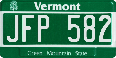 VT license plate JFP582
