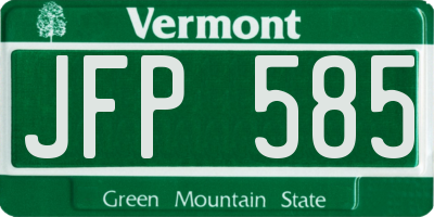 VT license plate JFP585