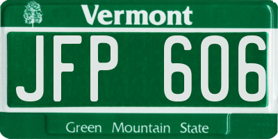 VT license plate JFP606