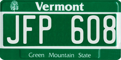 VT license plate JFP608