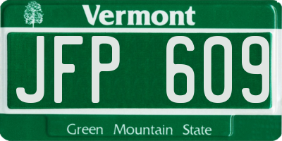 VT license plate JFP609