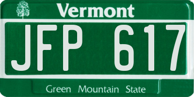 VT license plate JFP617