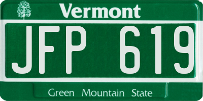 VT license plate JFP619