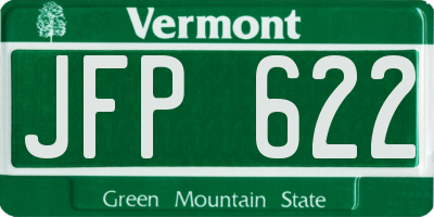 VT license plate JFP622