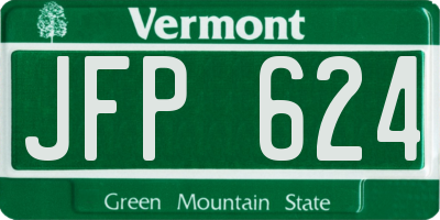 VT license plate JFP624