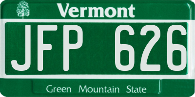 VT license plate JFP626