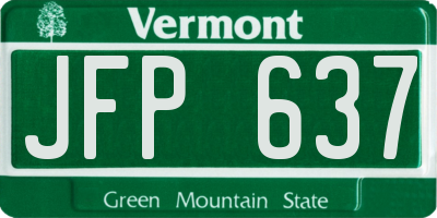 VT license plate JFP637