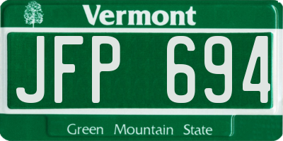 VT license plate JFP694