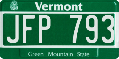 VT license plate JFP793