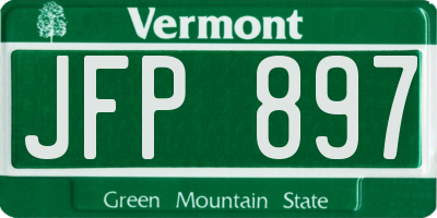 VT license plate JFP897