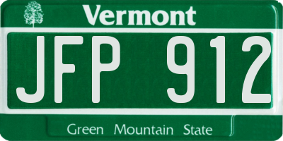 VT license plate JFP912