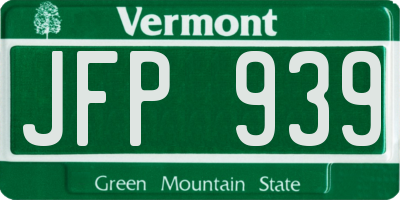 VT license plate JFP939