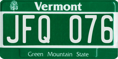 VT license plate JFQ076