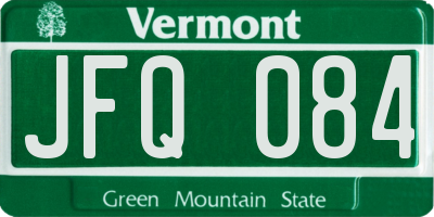 VT license plate JFQ084
