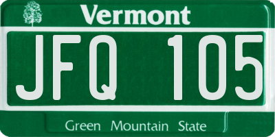 VT license plate JFQ105