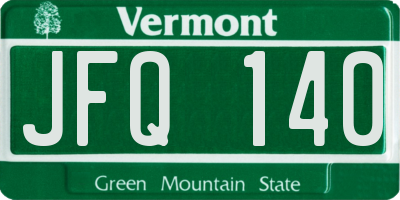 VT license plate JFQ140