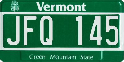 VT license plate JFQ145