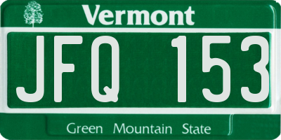 VT license plate JFQ153