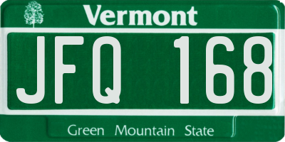 VT license plate JFQ168