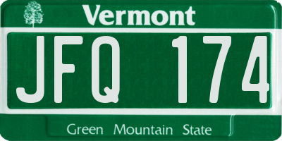 VT license plate JFQ174