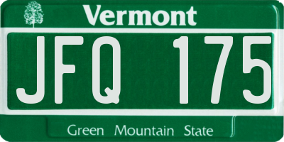 VT license plate JFQ175