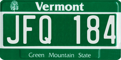 VT license plate JFQ184