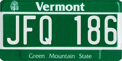 VT license plate JFQ186