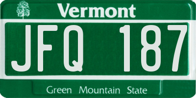 VT license plate JFQ187