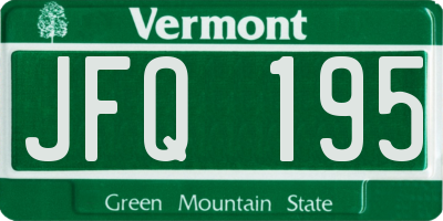 VT license plate JFQ195