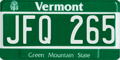 VT license plate JFQ265