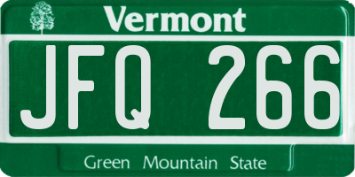 VT license plate JFQ266