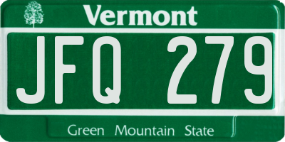 VT license plate JFQ279