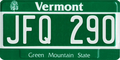 VT license plate JFQ290