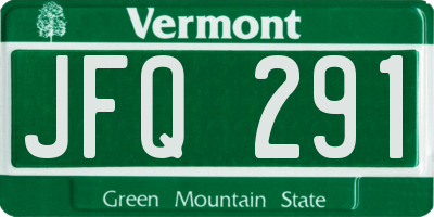 VT license plate JFQ291