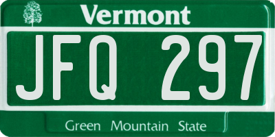 VT license plate JFQ297