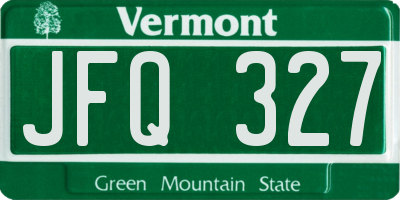VT license plate JFQ327