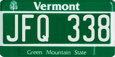 VT license plate JFQ338
