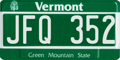 VT license plate JFQ352