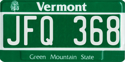 VT license plate JFQ368