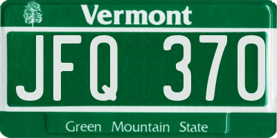VT license plate JFQ370