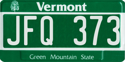 VT license plate JFQ373