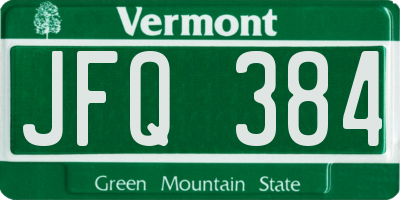 VT license plate JFQ384