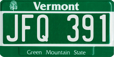 VT license plate JFQ391