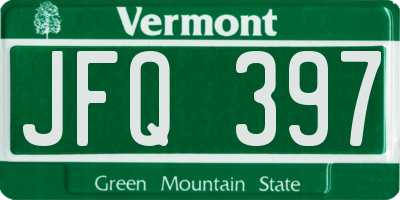 VT license plate JFQ397