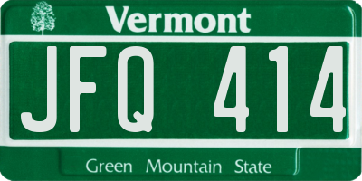 VT license plate JFQ414