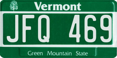 VT license plate JFQ469