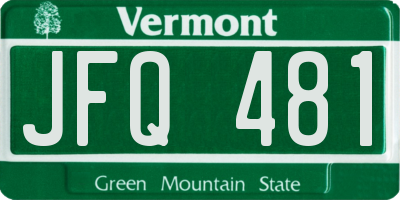 VT license plate JFQ481